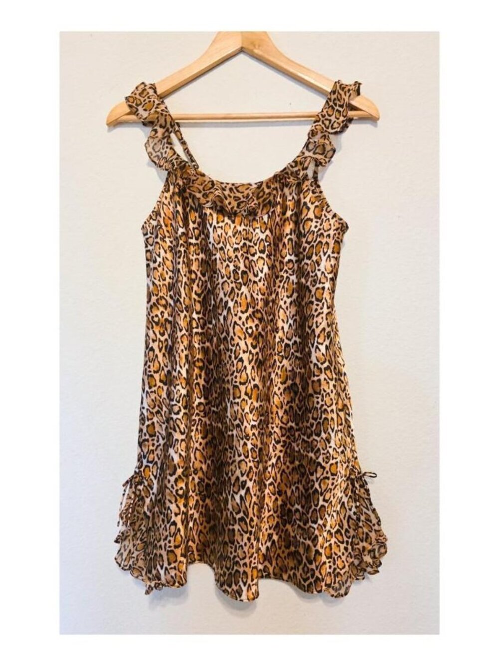 Y2K Leopard Print Satin Slip Dress 🐆✨